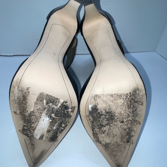 Sam Edelman | Black | Stiletto with Ankle Strap | Gold Buckle | 8.5 - Picture 12 of 16